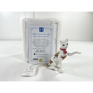 Hamilton Collection Elegant Blossoming Felines Cat Figurine Swarovski Floral COA